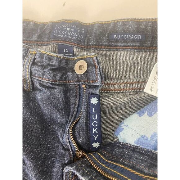 Lucky Brand Billy Straight Jeans Blue - Kids Size 12 - Picture 5 of 11
